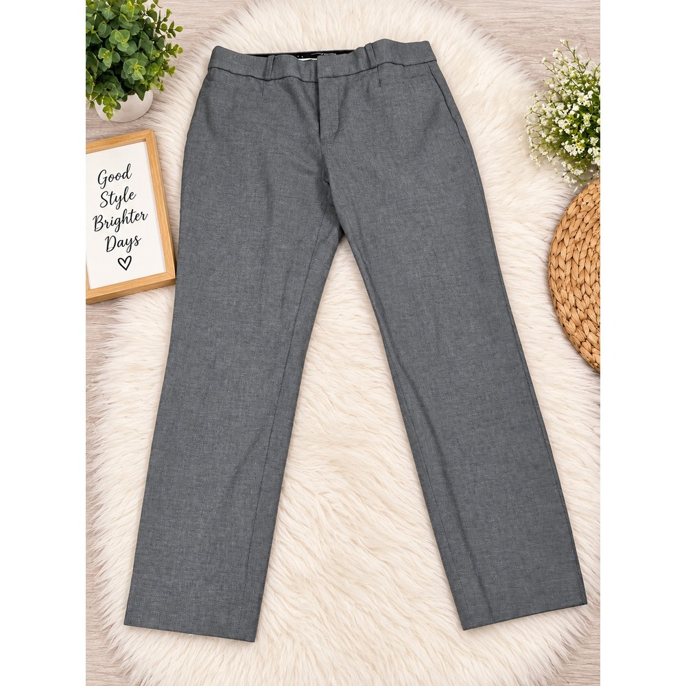 Banana Republic Womens Dress Pants Sloan Micro Houndstooth Black White 4P
